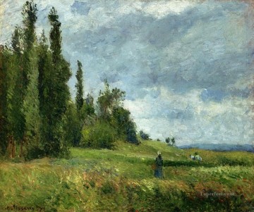 150の主題の芸術作品 Painting - グレットの一部 ポントワーズ 灰色の天気 1875年 カミーユ・ピサロ 風景